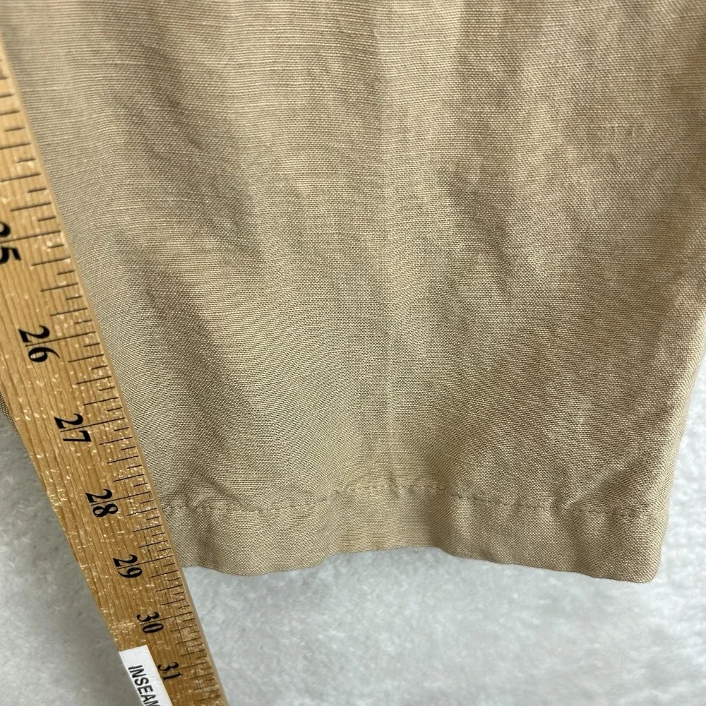 Cubavera Natural Linen Blend Pants Tan Mens Trousers Summer Comfort Lounge Beach